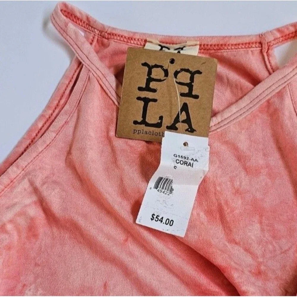 PPLA People's Project LA Girls Shift Dress Sleeveless  Geometric Coral Small 7/8